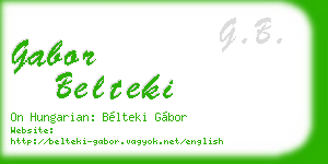gabor belteki business card